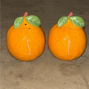 Rae Dun Orange Fruit Salt and Pepper Shakers